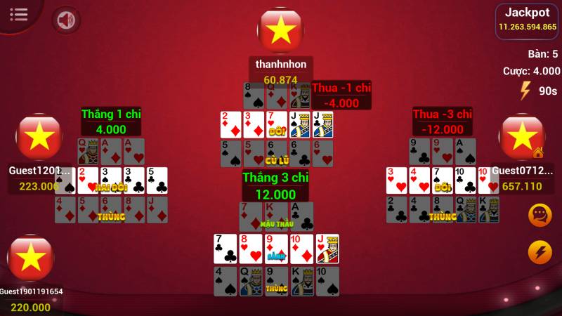 Chiến thuật Binh thủ dành cho những bộ bài có sức mạnh nhưng không thể tách nhỏ để phát huy hết tiềm năng. Bạn sẽ đặt bộ mạnh nhất ở chi đầu và sắp xếp các chi còn lại sao cho chi giữa và chi cuối không quá yếu. Xếp bài theo kiểu truyền thống